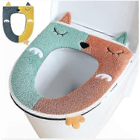Set mit 2 waschbaren, universellen WC-Sitzbezügen mit Reißverschluss und antimikrobiellen Pads für Toilette und Badezimmer (1/5)