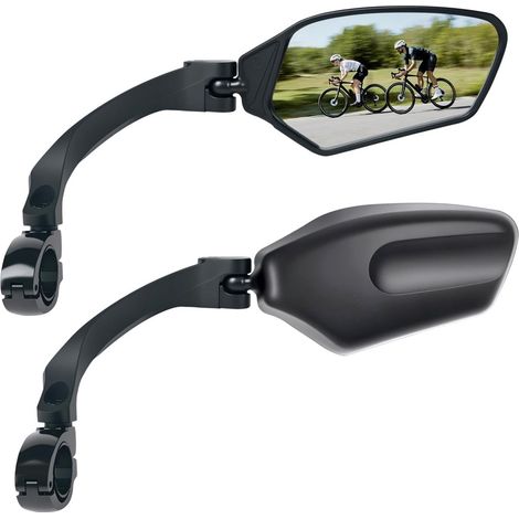 Fahrradspiegel - Verstellbar - Verstellbarer Lenkerspiegel für Fahrräder - Schwenkbarer Sicherheitsspiegel - Fahrradzubehör - Für Mountainbikes - Ein Paar (links + rechts) (1/5)