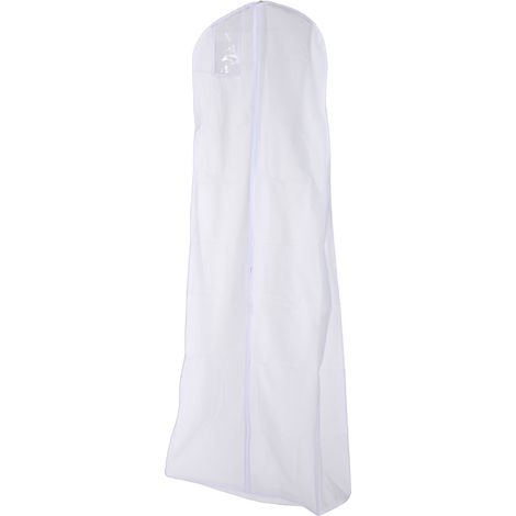 Housse de robe de mariée double couche épaisse, housse anti-poussière pour robe longue, respirante, blanche. (1/5)