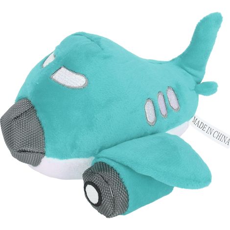 Bissfestes Plüsch-Hundespielzeug zur Zahnreinigung und zum Zähnekauen. Interaktive Flugzeugform. Plüsch-Kauspielzeug für Welpen, blau. (1/5)