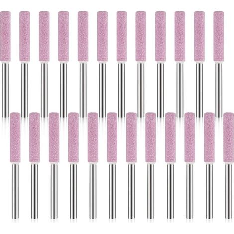 Paquet de 24 Pierres à Aiguiser pour AffûTeuse de TronçOnneuse, Outil de Meulage de Polissage pour AffûTeuse de TronçOnneuse 3X4.8mm (1/5)