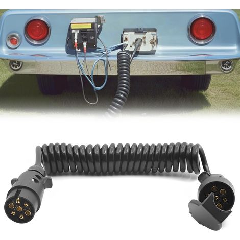 1PC Rallonge Prise Remorque 7 Broches 3M,12V Câble d'Extension Étanche avec Connecteurs Mâle/Femelle pour Voiture, Camion, Caravane et Remorques (1/5)