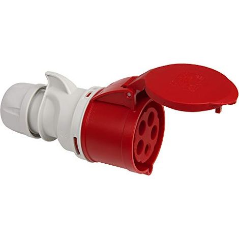 Kopp 182600009, Raccordo CEE, 5 poli, 32 A, 400 V, colore: Rosso