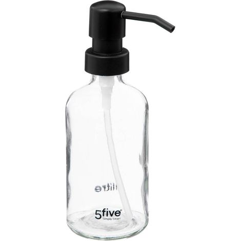 Distributeur de savon ou lotion en Verre transparent 250 ml - Five