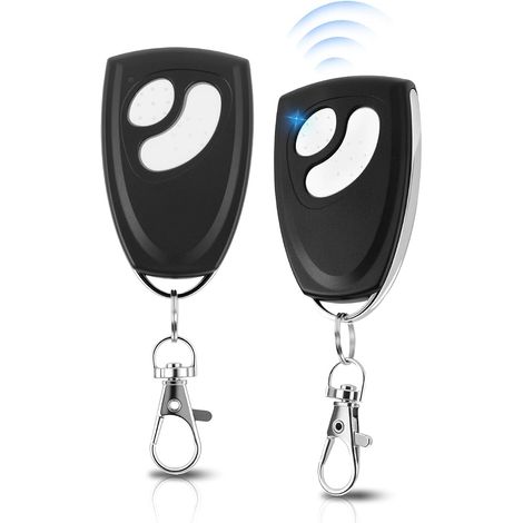 Lot de 2 télécommandes pour porte de garage - 433,9 MHz - 4 canaux - Compatible avec les moteurs de porte de garage et smart & RolloPort S1, S2, SX5 DuoFern- Portée : environ 30 m (1/5)
