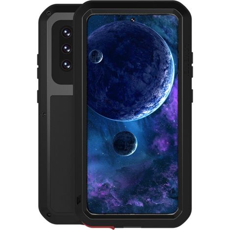 Love Mei Hülle für Samsung Galaxy A52 / A52s, mit Glas geschützt, Schwarz (1/5)