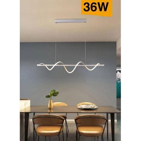 TRADE SHOP - Lampadario Led Sospensione 36w Moderna Twist Bianco Luce 6500k 3000k 4000k B65-b - -Bianco Caldo      -