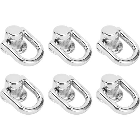 20 Stück D-Ring-Nieten, Metallschrauben, 16 x 12 mm, 360° drehbar, für DIY-Projekte mit Lederkragen, Gürteln, Handtaschen und Geldbörsen, Silber (1/5)