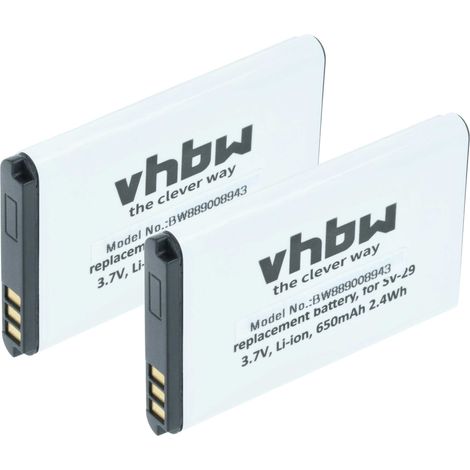 vhbw 2x Akku kompatibel mit Albrecht Tectalk Outdoor, TelMe Tourist Guide Handy Smartphone Telefon (650 mAh, 3,7 V, Li-Ion) (1/5)