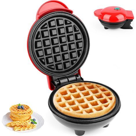 Mini gofrera, gofrera y crepera. Gofrera clásica de doble cara con calefacción para gofres individuales. (1/4)