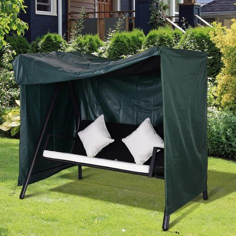 Funda protectora para columpio de jardín de poliéster Oxford verde oscuro 177 x 114 x 152 cm (1/5)