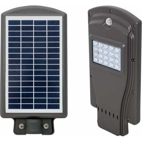 Applique solar street avec capteur ip65 1x20w led 450lm 6000k l.20,5xw.40xh.6cm gris