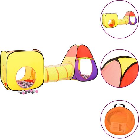 vidaXL Tente de jeu pour enfants 250 balles Multicolore 255x80x100 cm (1/5)