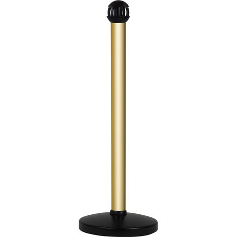 Poteau aluminium champagne sur socle portable avec tête 4 crochets - 2020015 (1/2)