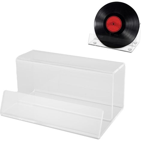 Porte-disque Vinyl Acrylic Transparent Cadre Album Turntable (15x9.5x7.3cm) - Rack Décoration Retro Design Minimaliste (1/5)