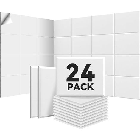 Acoustic Wall Panels Pack of 24 31 sqm White (1/5)