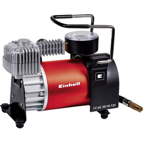 Einhell – Compresseur 12V CC-AC 35/10 – Débit 35L/min – Pression max 8 bar – Adaptateur allume-cigare – Manomètre intégré (1/10)
