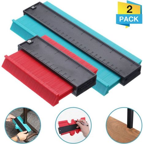 Set of 2 Contour Gauge Shape Template L.25 cm + L.12 cm Gift for DIY Carpentry Laying Parquet/Carpet/Tiles
