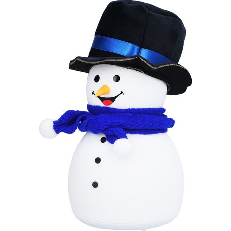 Lampe de nuit en silicone avec motif bonhomme de neige mignon, rechargeable par USB, tactile, musicale et colorée, pour garçon. (1/5)