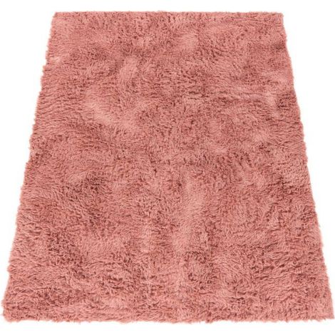 Paco Home Tapis Poils Longs Salon Shaggy Fausse Fourrure Fourrure Moelleux Marron PinkRose Lilas 80x150 cm (1/5)