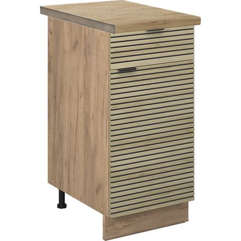 Küchenunterschrank Fame-Line, Eiche Paneel, 40 cm , AP Eiche, Vicco