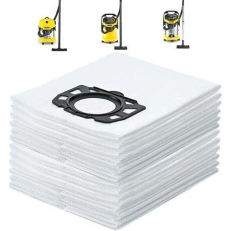 Pair Lot de 10 Sacs pour Aspirateur Karcher wd4 wd5 wd6 mv4 mv5 mv6 Sac d'aspirateur lavable (1/4)
