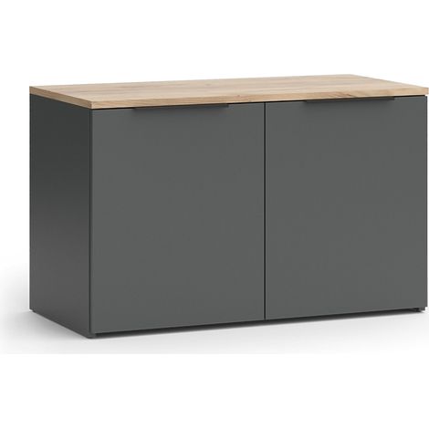 Sideboard Wido, Anthracite, 80x50cm avec 2 portes, Vicco