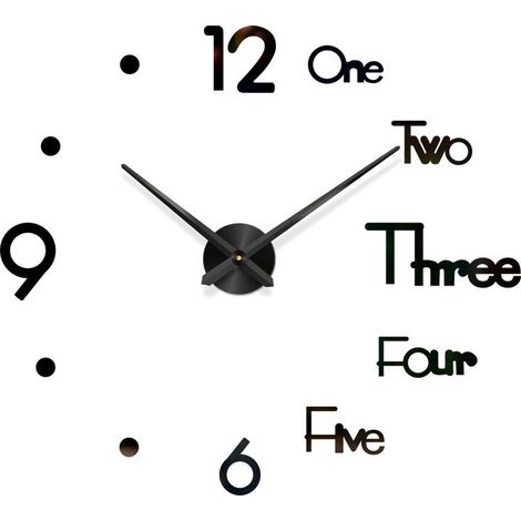 Horloge murale DIY créative 3D, design moderne décoratif pour maison (1/2)
