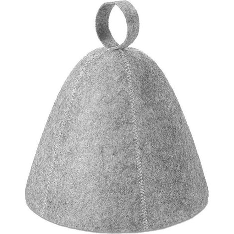 Bonnet de sauna, bonnet de sauna en feutre gris, bonnet de douche unisexe résistant à la chaleur, protection de la tête