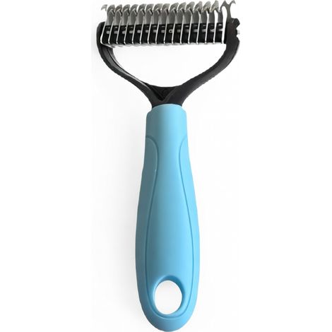 Brosse démêlante double face pour animaux gris peigne fin peigne (1/5)