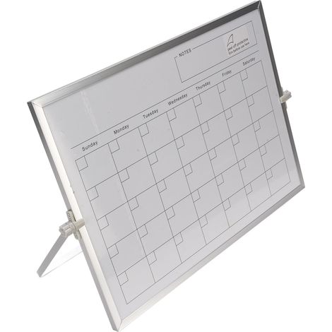 Tableau Blanc Effaçable à Sec 30x40cm Double Face Magnétique Planificateur Mensuel avec Support pour Bureau (1/5)
