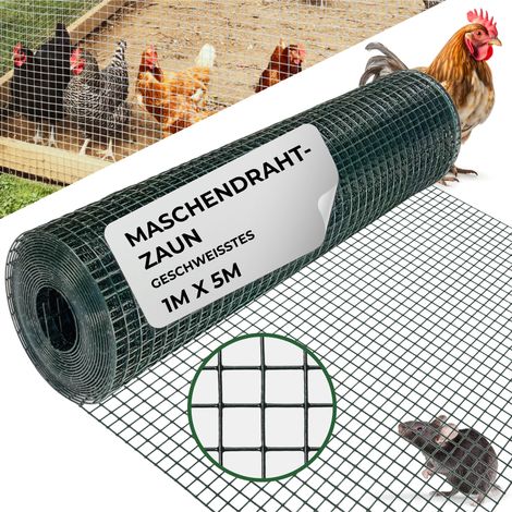 Geflecht GARDEN PVC, 1000/16x16/1,2 mm, grün, RAL 6005, viereckig, Garten, Tierhaltung, Packung 5 m (1/5)