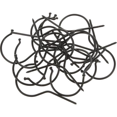 10 crochets à vis - fer - noir - pour suspension et plafond (1/5)
