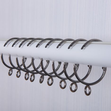 BEBUSINGOTO 10er-Pack offene Vorhangringe aus Metall mit 3,8 cm Innendurchmesser und dekorativen Ösen für Fenstervorhänge und Duschvorhänge (1/5)