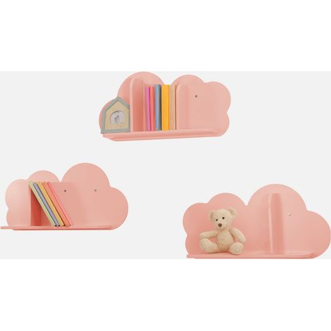 Mensole da parete nuvole per la cameretta dei bambini, set di 3 (1/5)