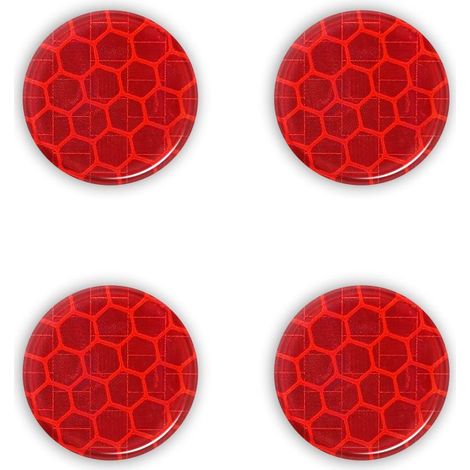Adesivi 3D Rifrangenti Cerchi, 4 pz - Colore: ROSSO