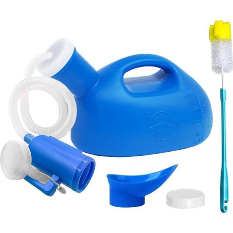 2000ml Large Capacity Unisex Urinal with Screw Lid Waterproof Lid Urinal for Bedridden Patients, Camping and Car Travel (Blue) (1/5)