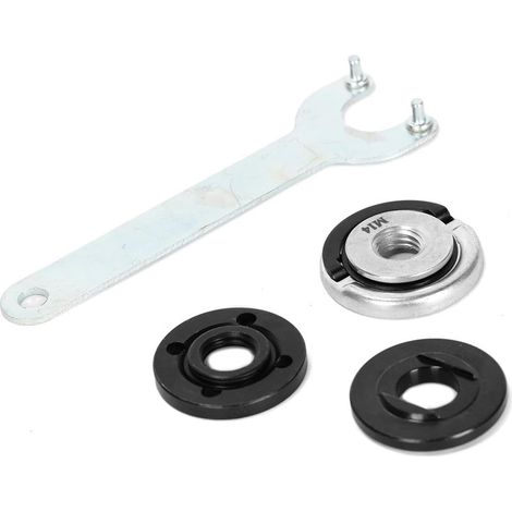 Lot de 4 accessoires pour meuleuse d'angle (M14 à dégagement rapide + écrou à bride intérieur et extérieur de 5/8" + clé) compatibles avec Makita/Black & Decker/Ryobi (1/5)