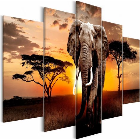 Tableau éléphant errant - 225 x 100 cm (1/4)