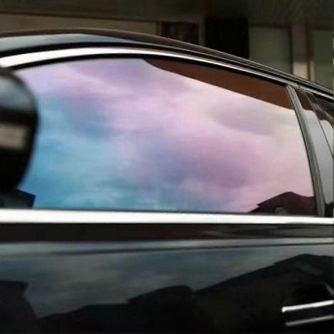 Film caméléon VLT70%, changement de couleur du bleu au rouge, teinte pour vitres avant et arrière de voiture, autocollant solaire, film de protection pour pare-brise, 75 x 300 cm, 50 cm x 3 m (1/5)