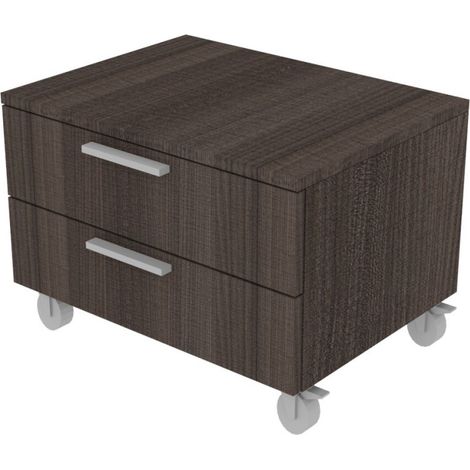 Cassettiera 2 cassetti - Design moderno, chiusura rallentata - Olmo jerez scuro