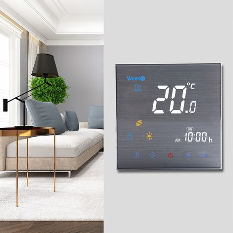 Thermostat de chauffage pour chaudières à eau/gaz, régulateur de température numérique, grand écran LCD, bouton tactile, 5 A (1/5)