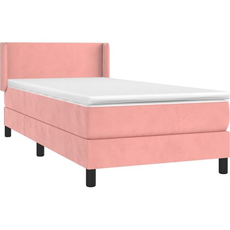 Sommier à lattes de lit et matelas Rose 80x200 cm Velours vidaXL (1/5)