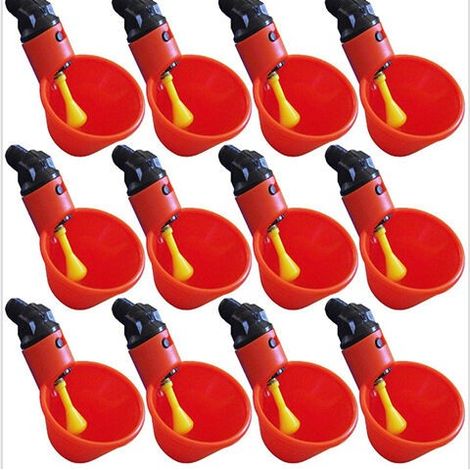 Breuvoir de Poulet, 12 PCS Automatique pour poulailler Distributeurs d'eau Automatique pour Poulet Canard Volaille Eau Potable Tasses Abreuvoir Mangeoire pour Bétail Poule (1/5)