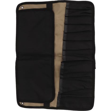 Sacoche à outils moto grande capacité, épaisse, portable, à multiples poches, rouleau à suspendre, kaki (1/5)