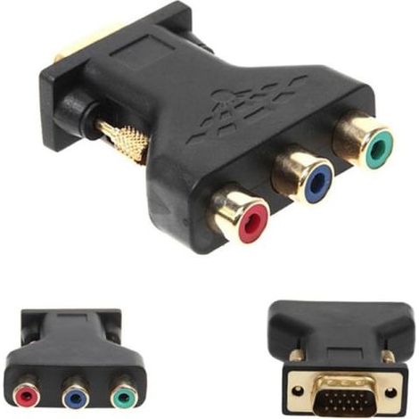 Adaptateur VGA RCA 3 RCA femelle vers convertisseur VGA HD 15 broches (1/5)