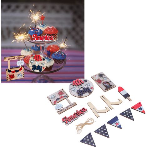Dekoratives Holztablett für den amerikanischen Unabhängigkeitstag, ideal als Geschenk und für thematische Partydekorationen (1 Stück). (1/5)