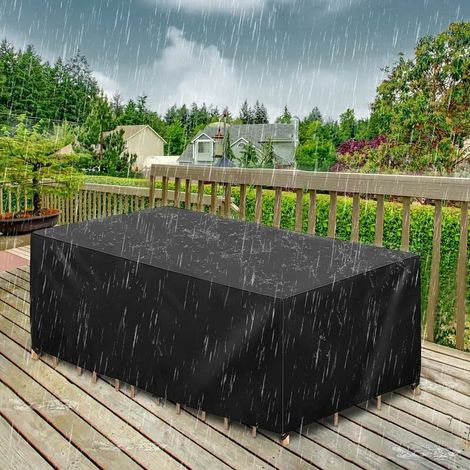Housse Protection Table Jardin, Imperméable et Anti-UV, Étanche Bâche de 420D Tissu Oxford avec Corde et Boucle Verrouillage (213x132x74cm) (1/5)