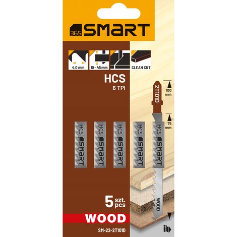 Hoja de sierra de calar smart sm-22-2t101d 6 TPI 75 mm (1/3)