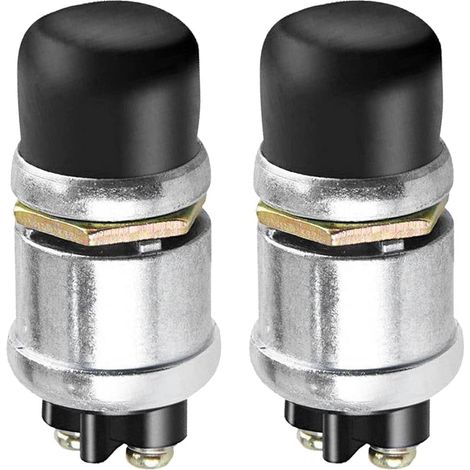 Confezione da 2 interruttori di avviamento a pulsante, impermeabili, resistenti, a impermeabilità istantanea, 12V/24V, adatti per clacson, auto, camion, trattori e barche. (1/4)